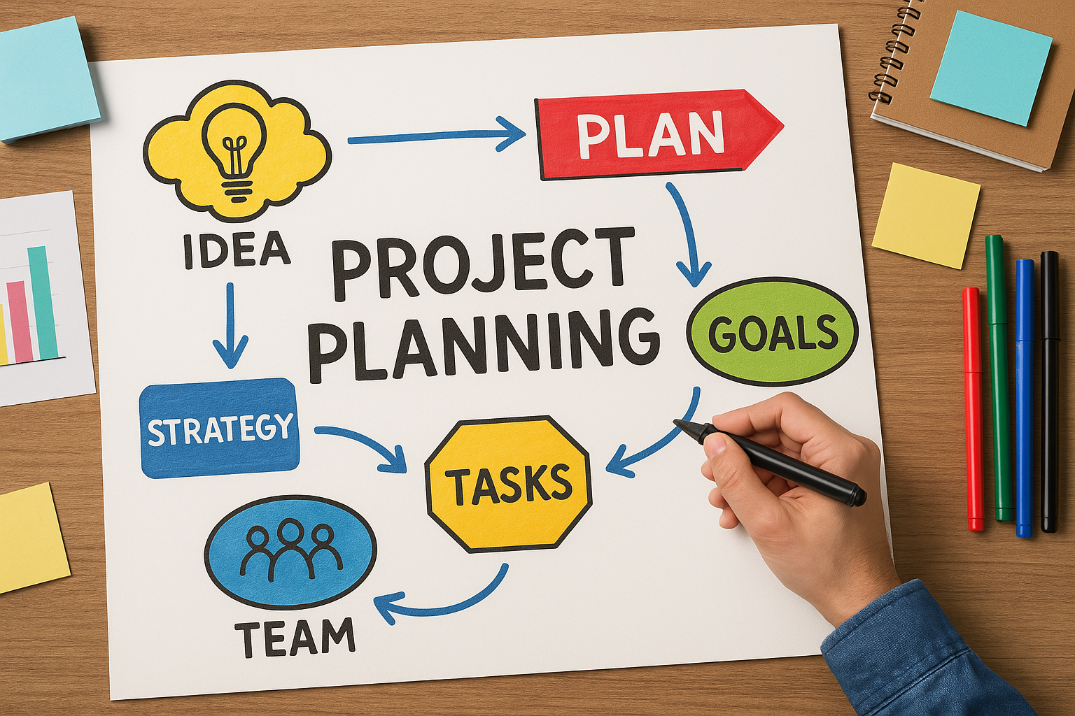 Gantt chart or project timeline visualization